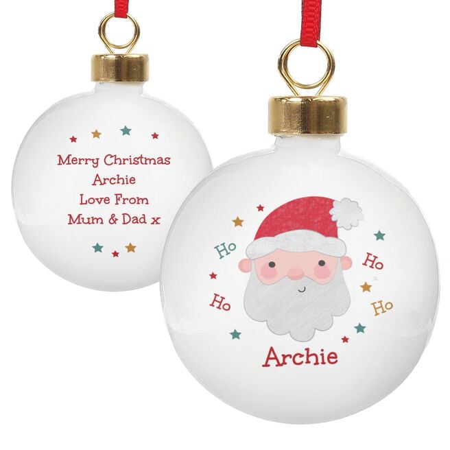 Personalised Santa Christmas Bauble,  Personalised Santa Christmas Bauble