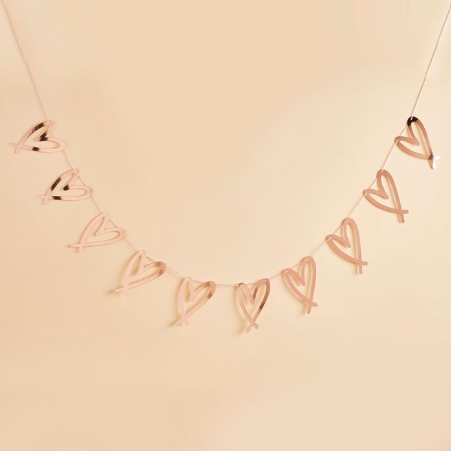 Rose Gold Heart Garland 