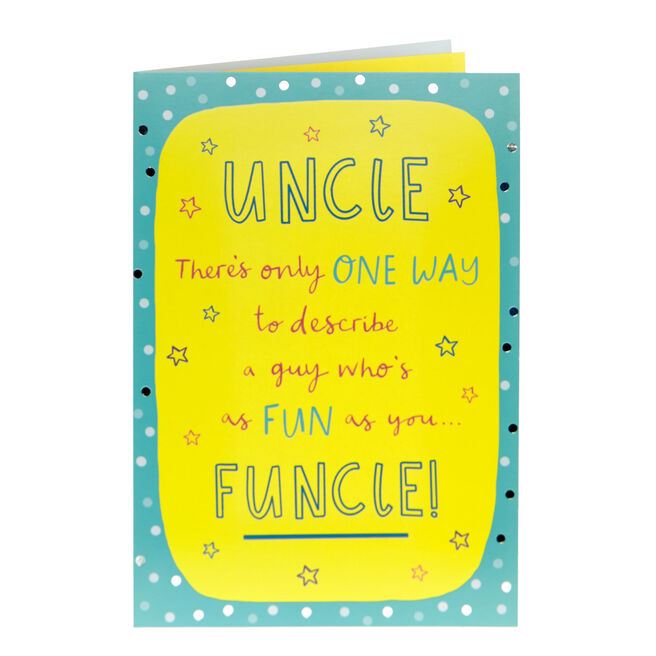 Uncle Funcle Yellow & Blue Birthday Card