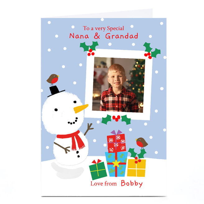 Personalised Lindsay Loves To Draw Christmas Card - Special Nana & Grandad