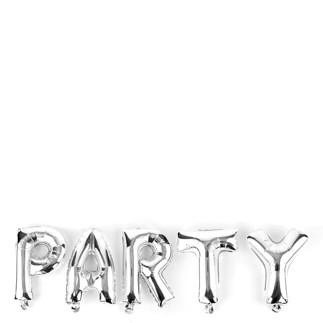 Silver Party Balloon Banner Kit