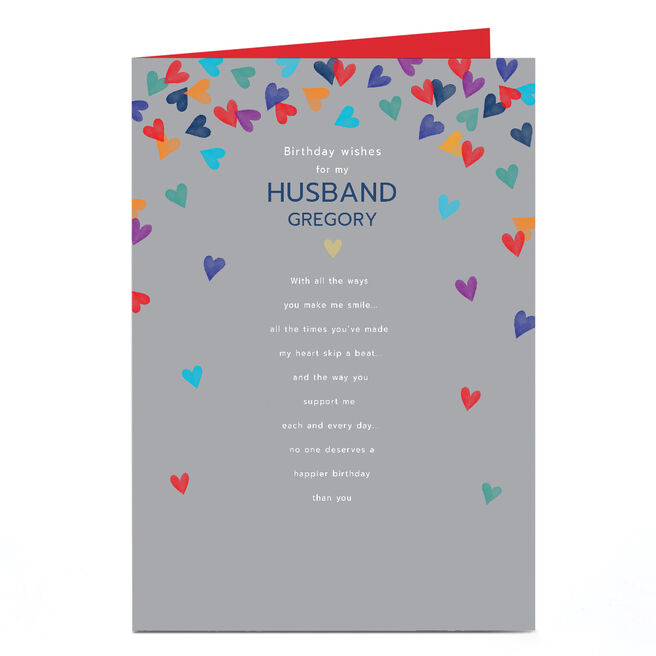 Personalised Birthday Card - Husband Verse, Birthday Wishes