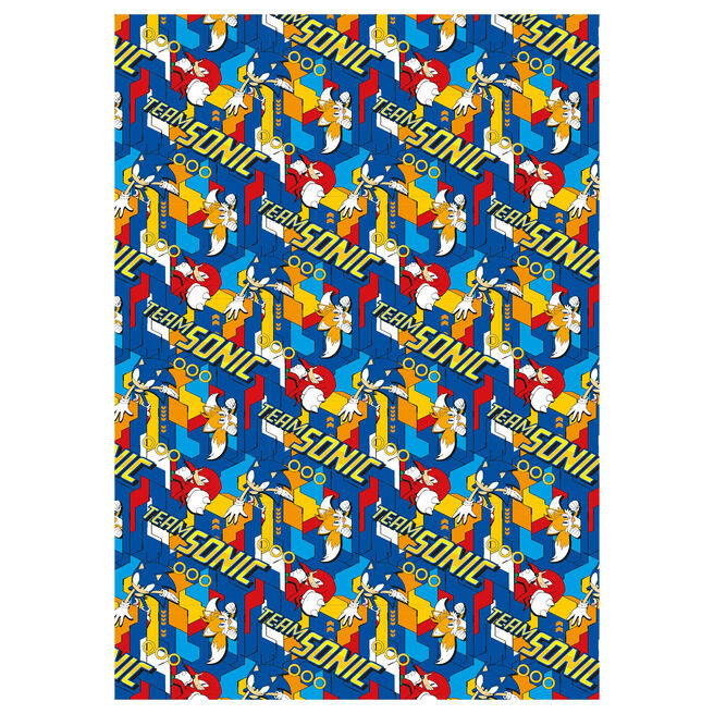 Team Sonic Wrapping Paper - 2 Sheets & 2 Tags