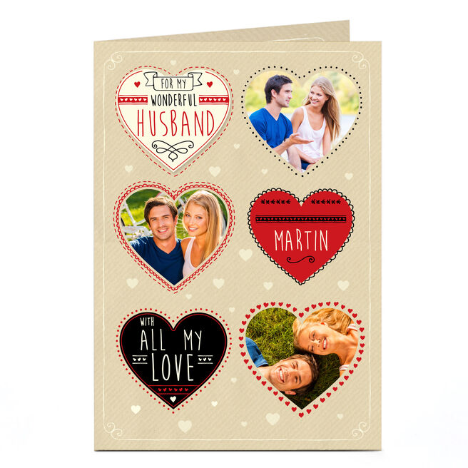 Photo Card - Hearts, Husband All My Love