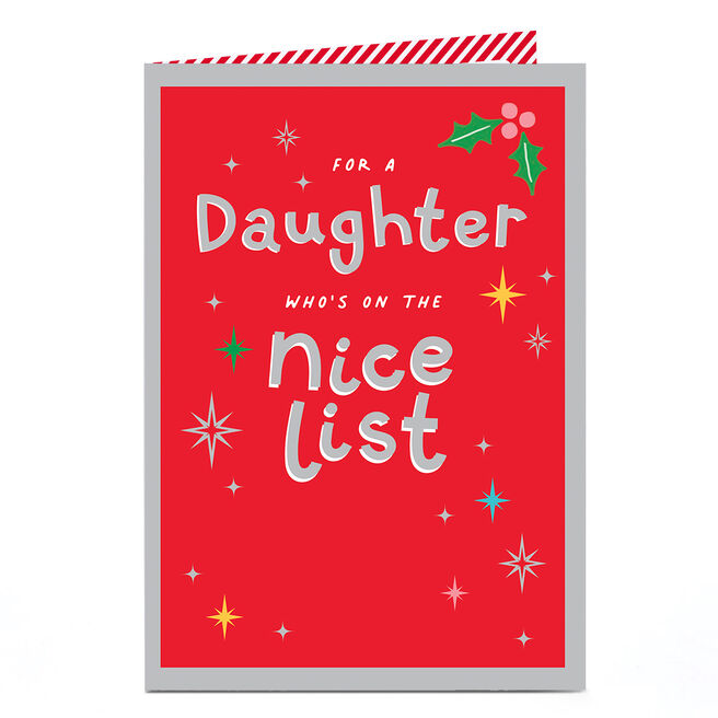 Christmas Card - Daughter On The Nice List