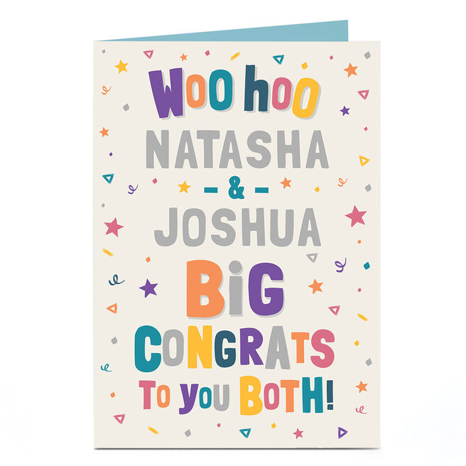 Personalised Congratulations Card - Big Congrats To You Both
