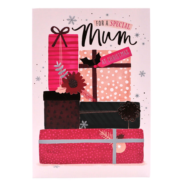Christmas Card - Mum Pink Presents 