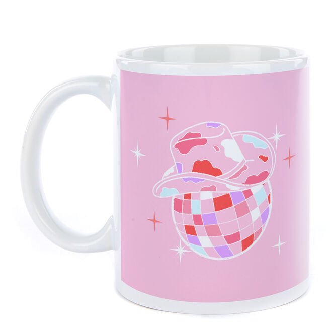 Personalised Mug - Western Disco, Cowboy Hat Disco Ball