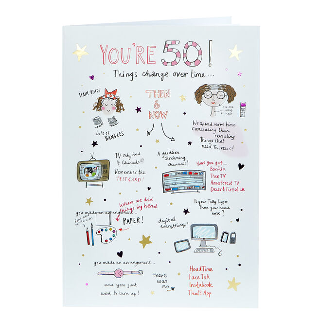 50th Birthday Card - Things Change Over Time