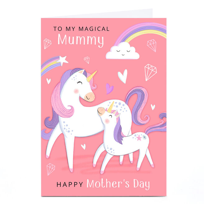 Personalised Dalia Clark Mother's Day Card - Unicorn Mummy