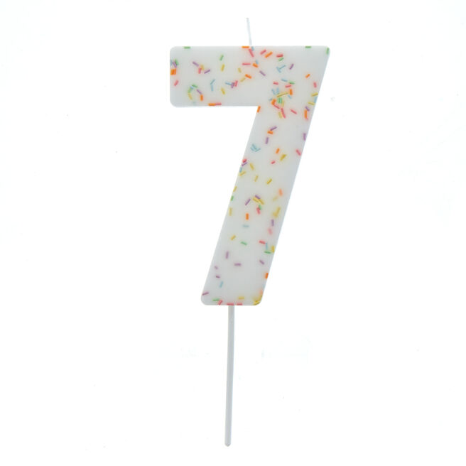 Jumbo Number '7' Sprinkle Candle 