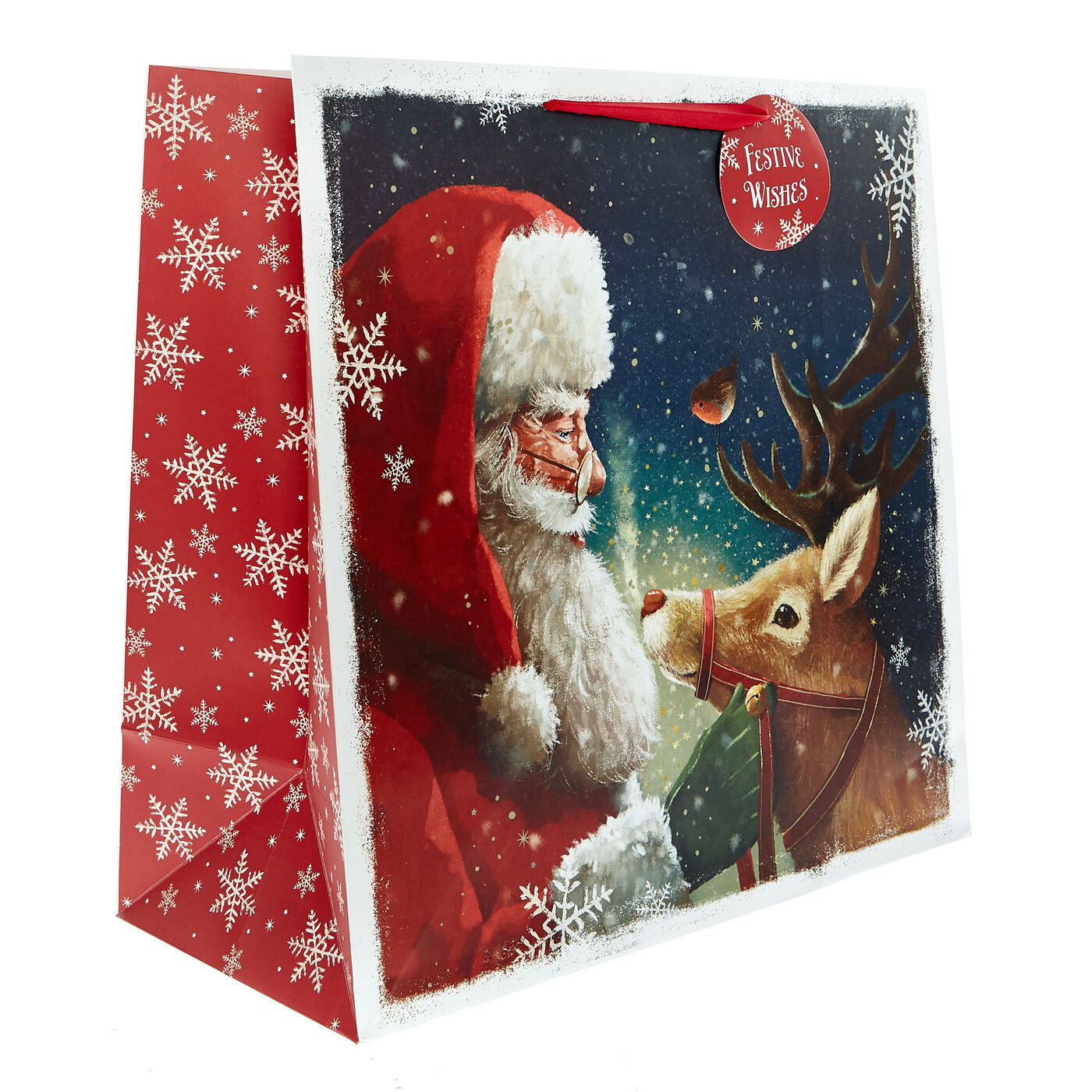 Buy Extra Large Square Traditional Santa Christmas Gift Bag for GBP 1.