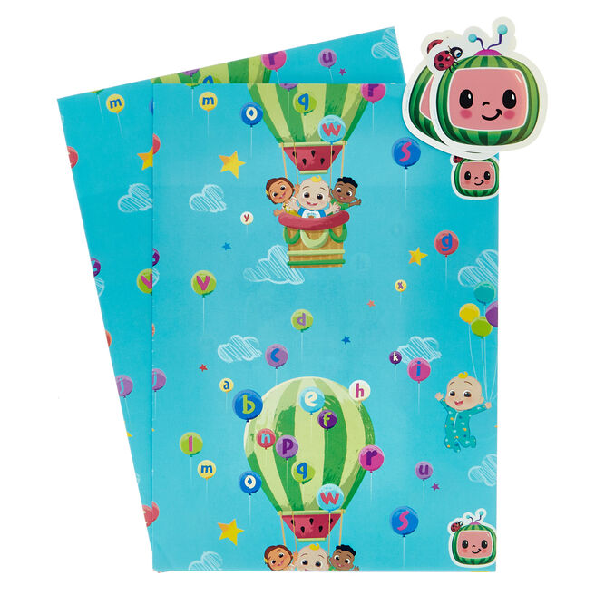 CoComelon Gift Wrap - 2 Sheets & 2 Tags