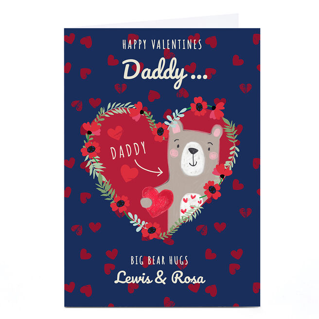 Personalised Bev Hopwood Valentine's Day Card - Daddy Bear Hugs