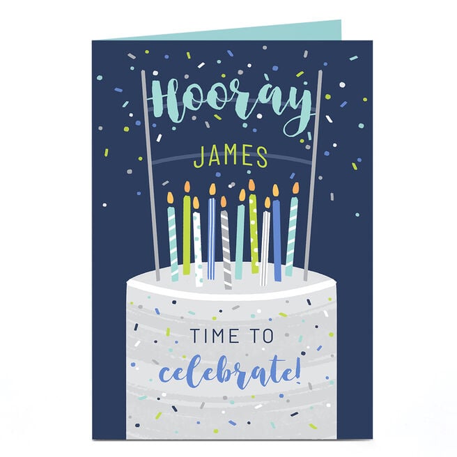 Personalised Birthday Card - Time To Celebrate Cake