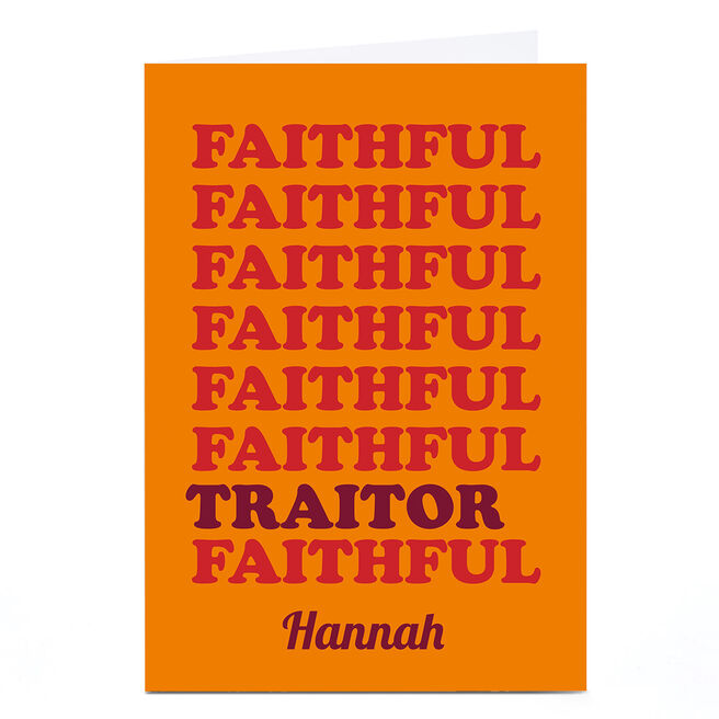 Personalised Birthday Card - The Traitors Traitor