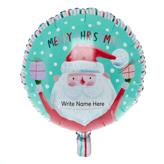 Santa Merry Christmas Write-On 18-Inch Foil Helium Balloon (With Pen)