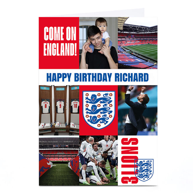 Photo England Birthday Card - 3 Lions