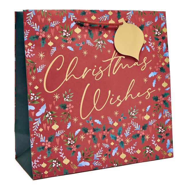Christmas Wishes Large Square Gift Bag