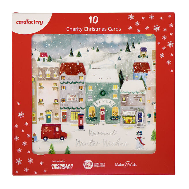 10 Square Town Snow Scene Charity Christmas Cards