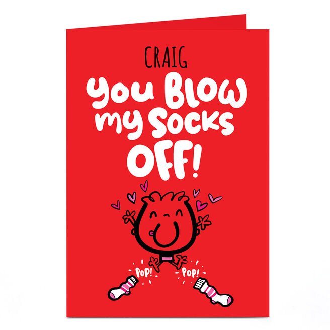 Personalised Fruitloops Valentine's Day Card - Blow my Socks Off!