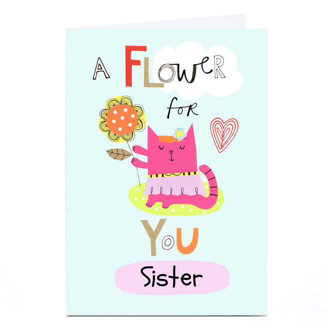 Personalised Lindsay Loves To Draw Card - Flower For You