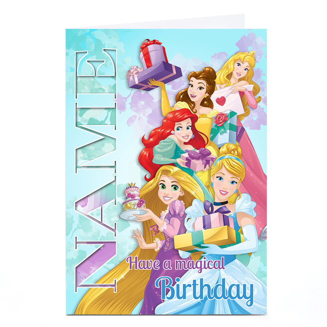 Personalised Disney Princess Birthday Card - Princesses and Presents