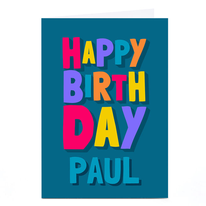 Personalised Birthday Card - Colourful Letters