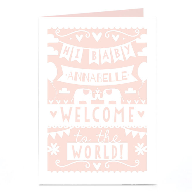 Personalised New Baby Card - Hi Baby Bunting