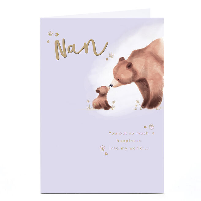 Personalised Mother's Day Card - Cute Bears, Nan