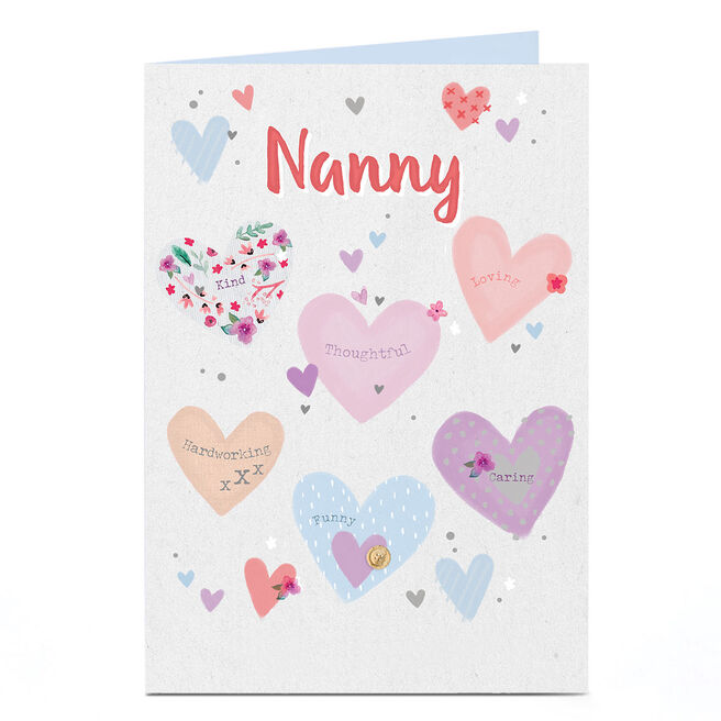 Birthday Card - Scrapbook Hearts, Nanny