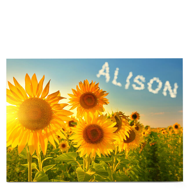 Personalised Card - Sunflower Field
