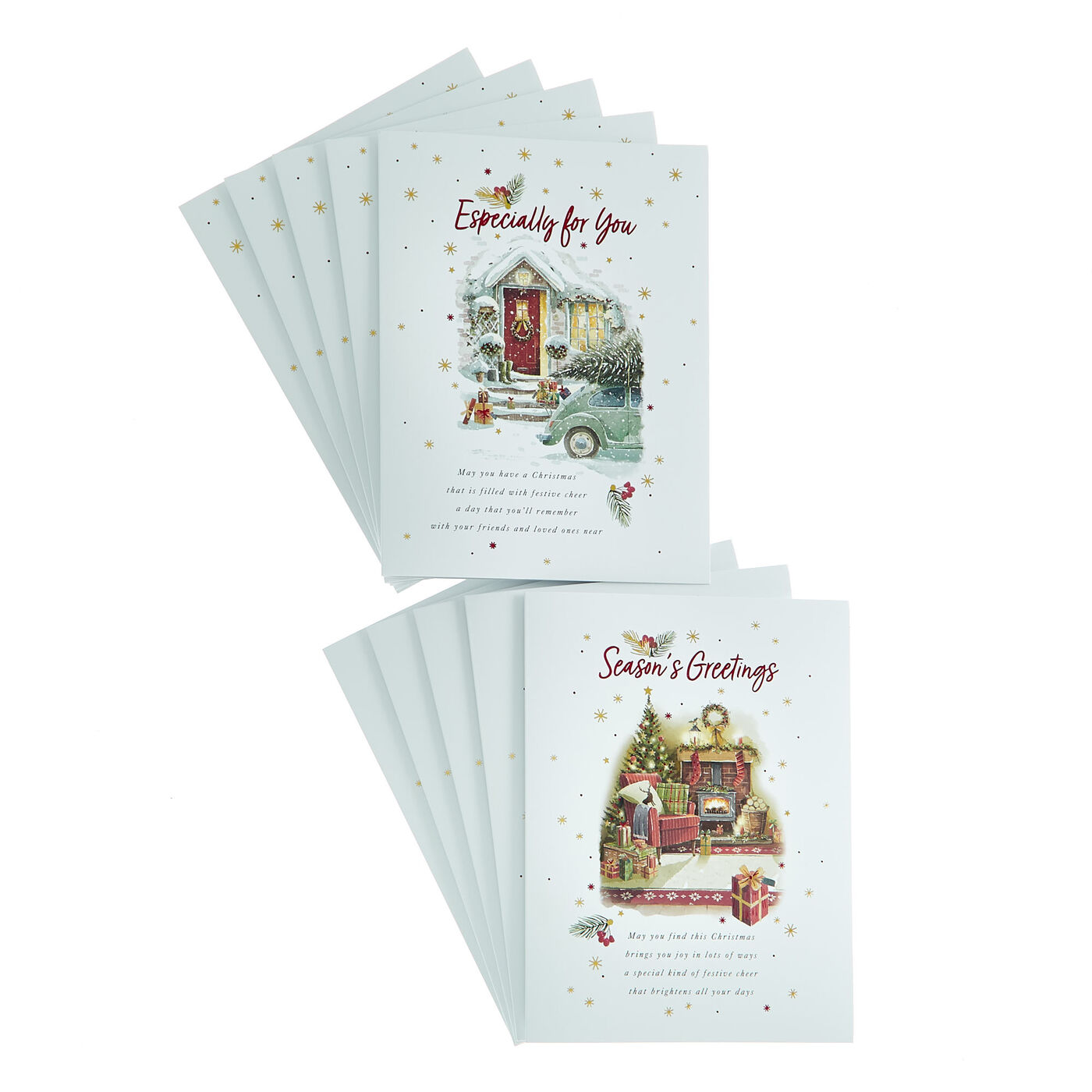 Buy 10 Deluxe Charity Boxed Christmas Cards Fireplace & Door (2