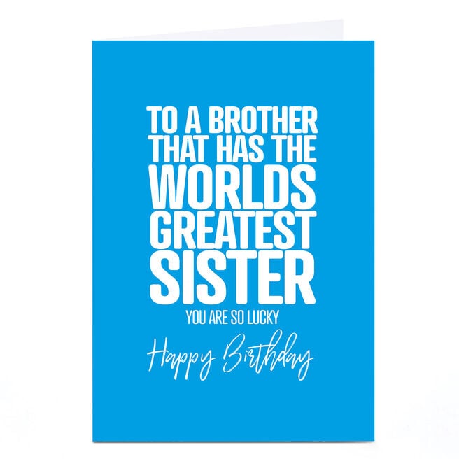 Personalised Punk Birthday Card - Brother From Sister 