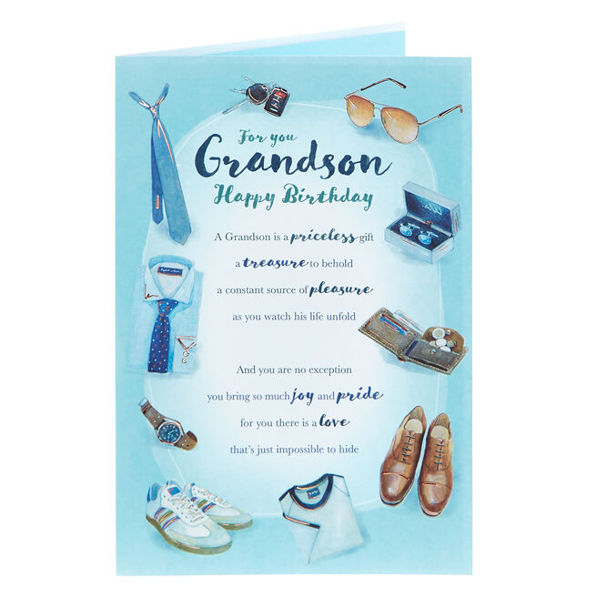 Grandson Birthday Cards, Personalised Grandson & Great Grandson