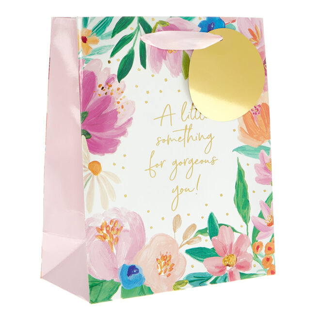 Bold Floral Medium Portrait Gift Bag