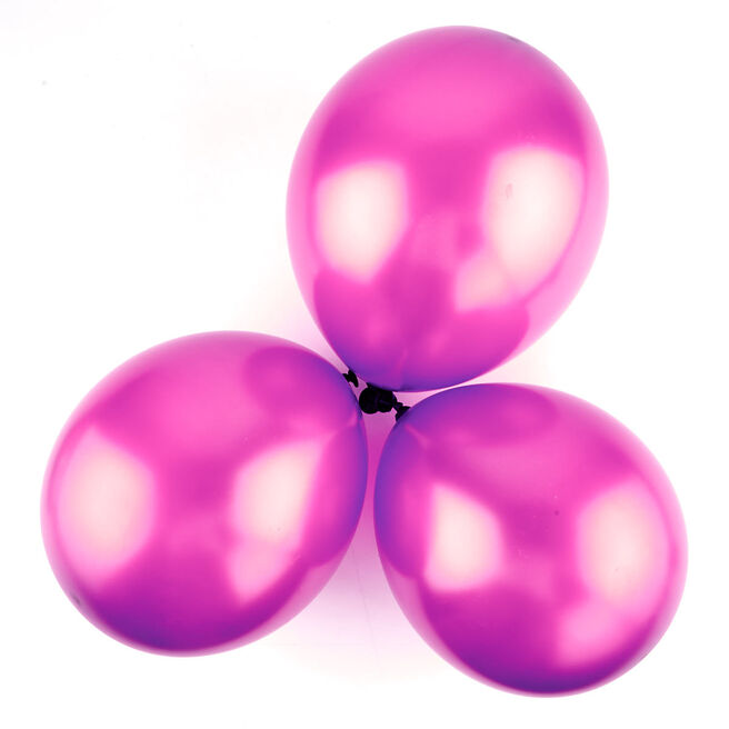 Metallic Magenta Air-fill Latex Balloons - Pack Of 6