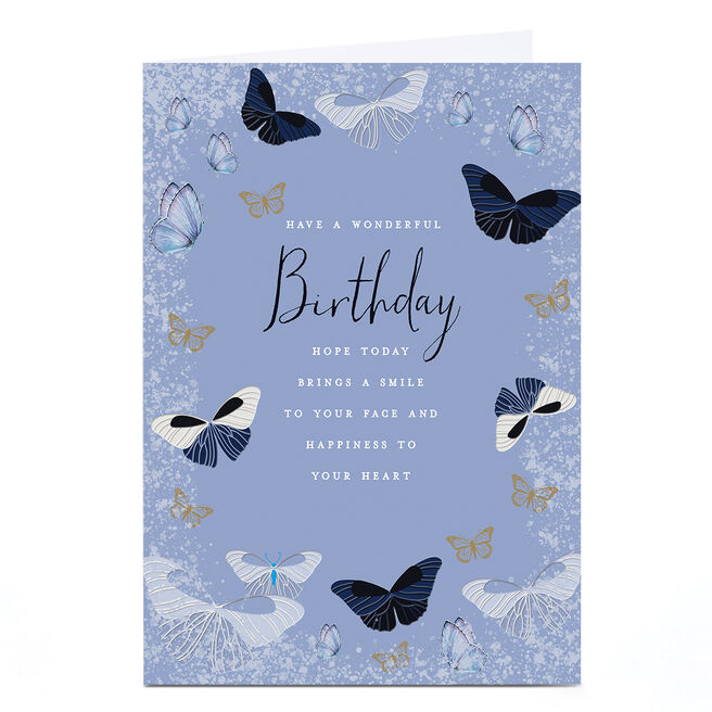 Personalised Birthday Card - Brings a Smile Butterflies