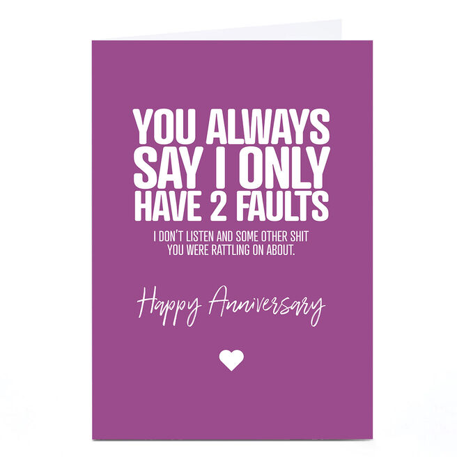 Personalised Punk Anniversary Card - 2 Faults 