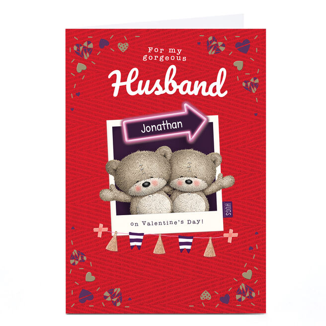 Personalised Valentine's Card - Hugs Bears