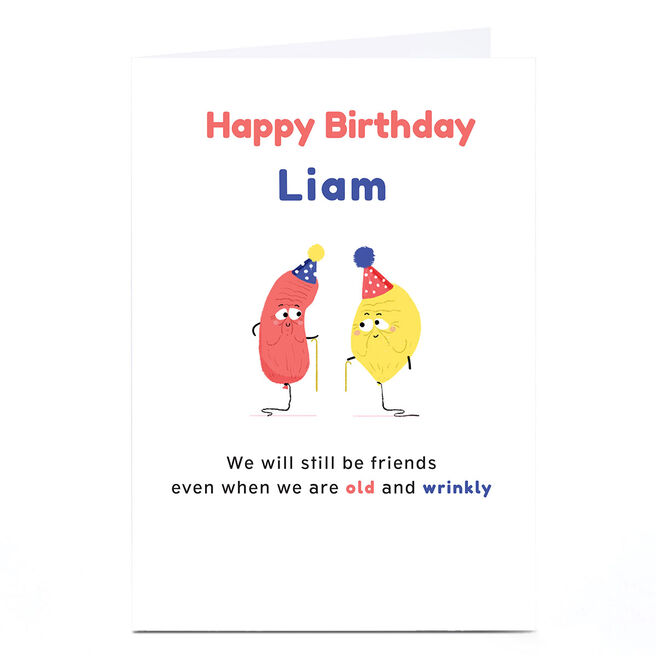 Personalised Hew Ma Birthday Card - Old and Wrinkly 