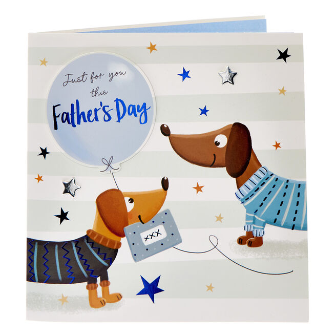 Just For You Sausage Dogs Premium Boxed Father's Day Card