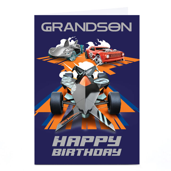 Personalised Birthday Card - Hot Wheels Grandson