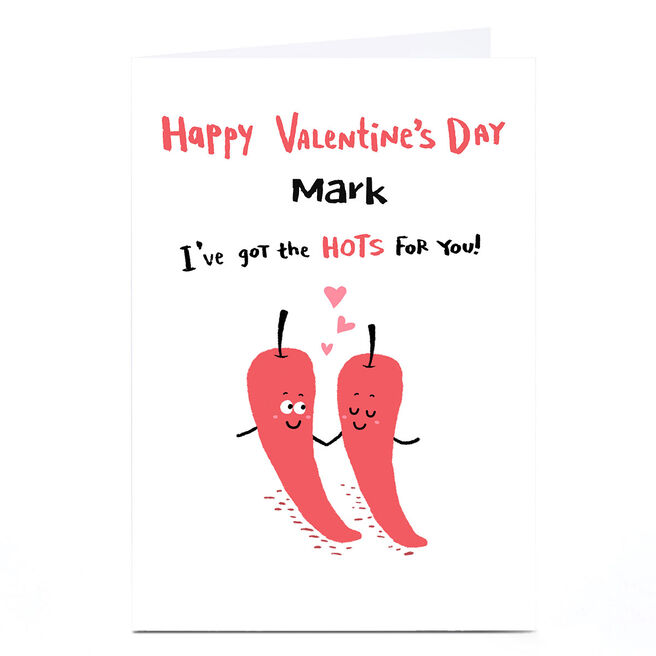 Personalised Hew Ma Valentine's Day Card - Hots For You