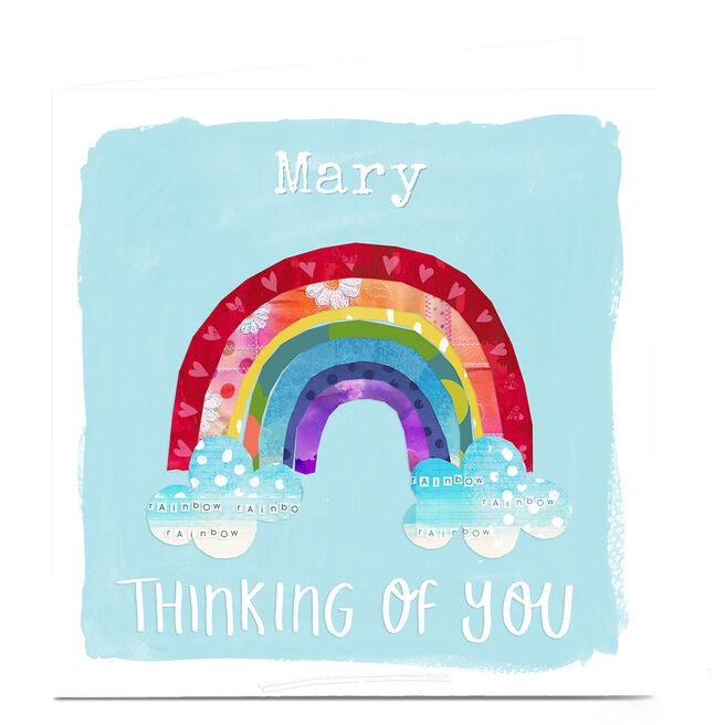 Personalised Kerry Spurling Thinking Of You Card - Rainbow