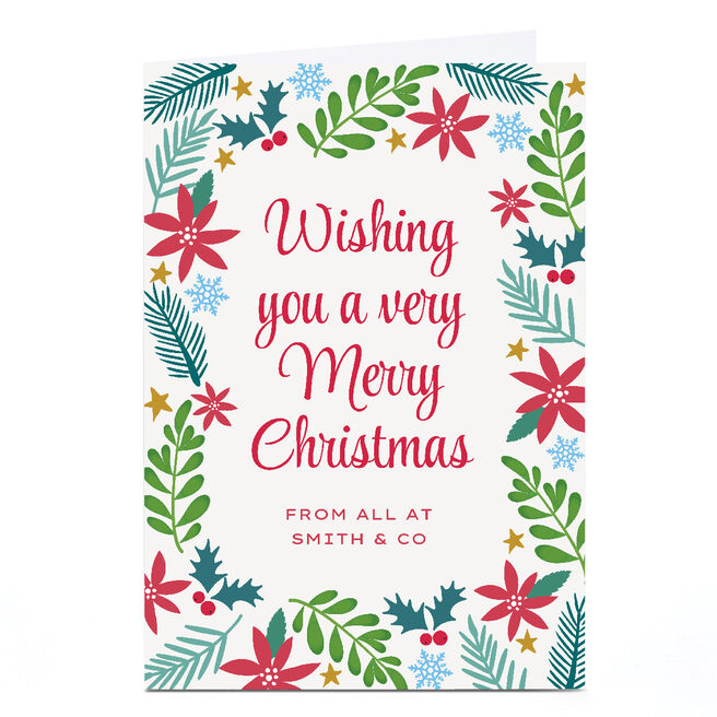 Personalised Ebony Newton Business Christmas Card - Wishing You a Very Merry Christmas