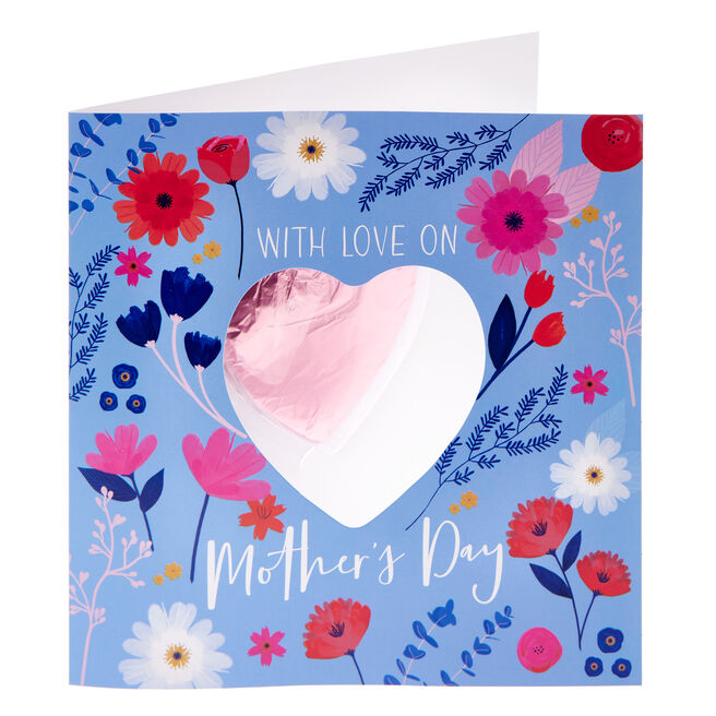 With Love Mother's Day Card with Milk Chocolate Heart