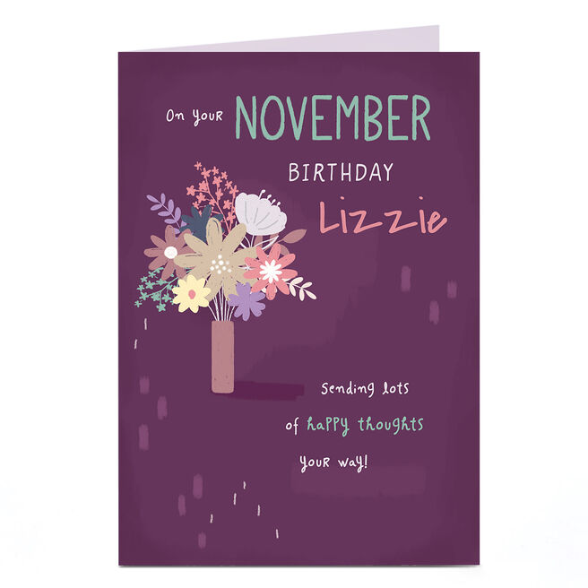 Personalised Birthday Card - November Happy Thoughts