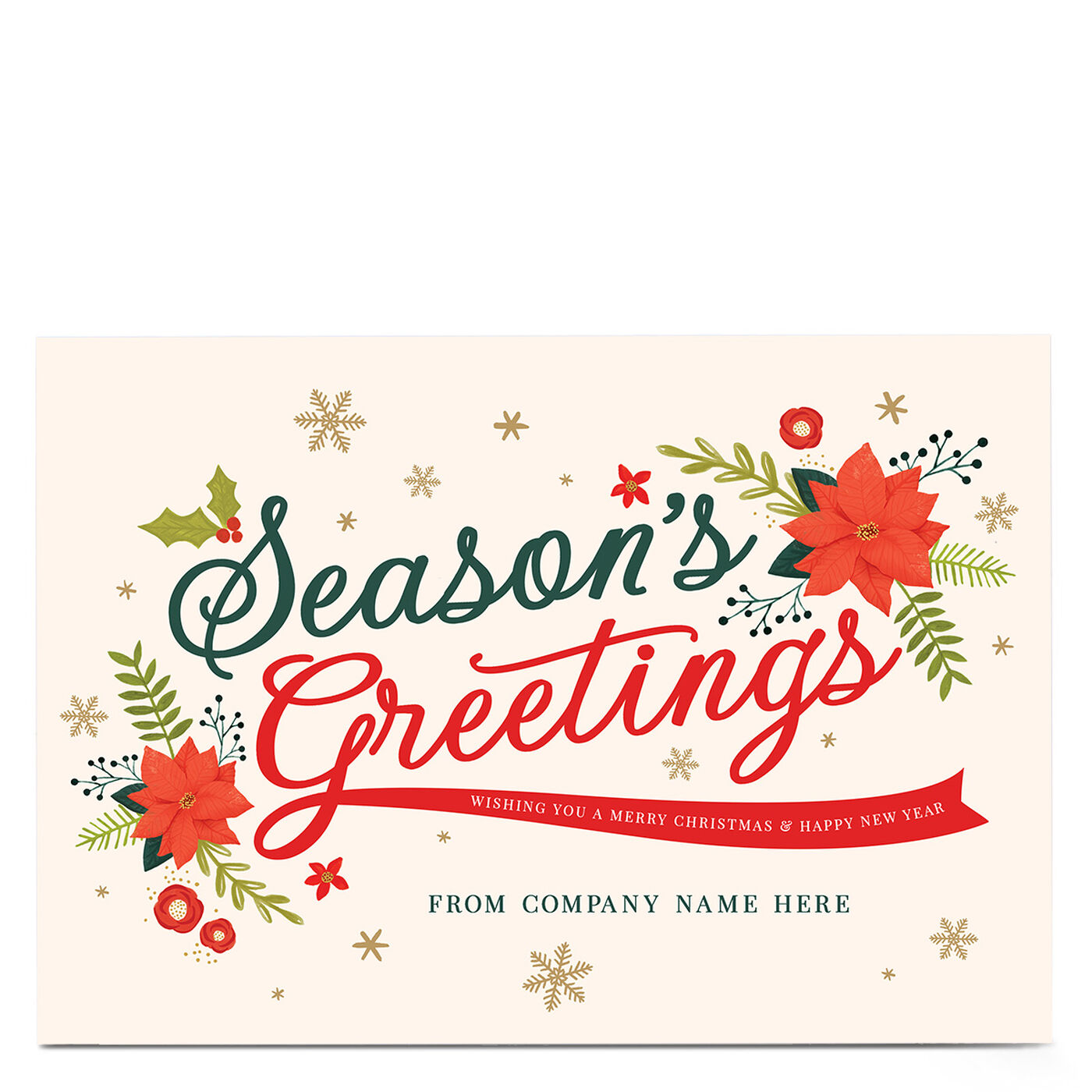 Buy Personalised Christmas Card - Season's Greetings From Your Company 