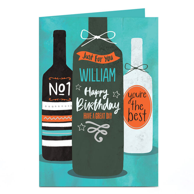 Personalised Birthday Card - Wine Bottles